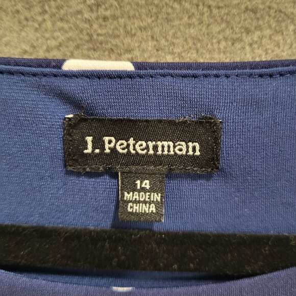 J. Peterman Midi Dress Women's Size 14 Polka Dot Flowy Lined Office Church - Picture 3 of 7